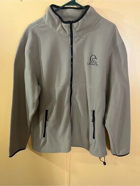 Men’s XL Ducks Unlimited Beige Lightweight Fleece Jacket - Full Zip